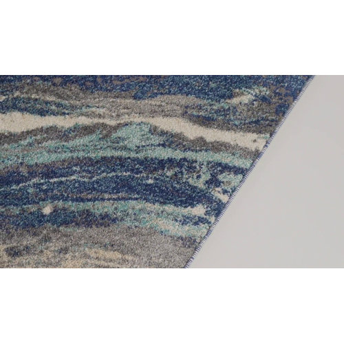 Orren Ellis Alayaa Abstract Blue Area Rug & Reviews Wayfair Canada